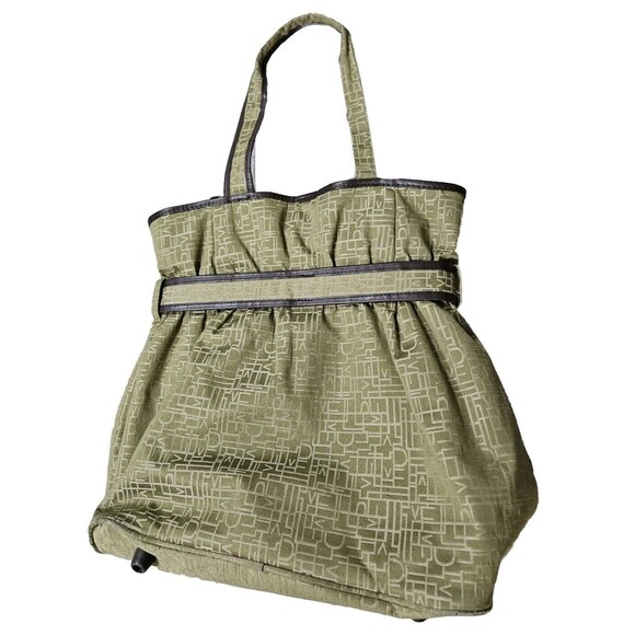 Diane Von Furstenberg DVF Lg Green Logo Signature Bag Pink Tote Purse Waterproof - Picture 2 of 6